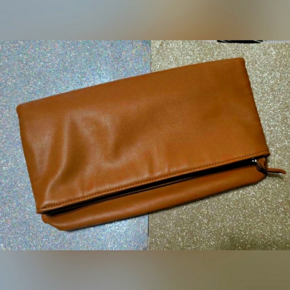 Nude Fold Over Clutch